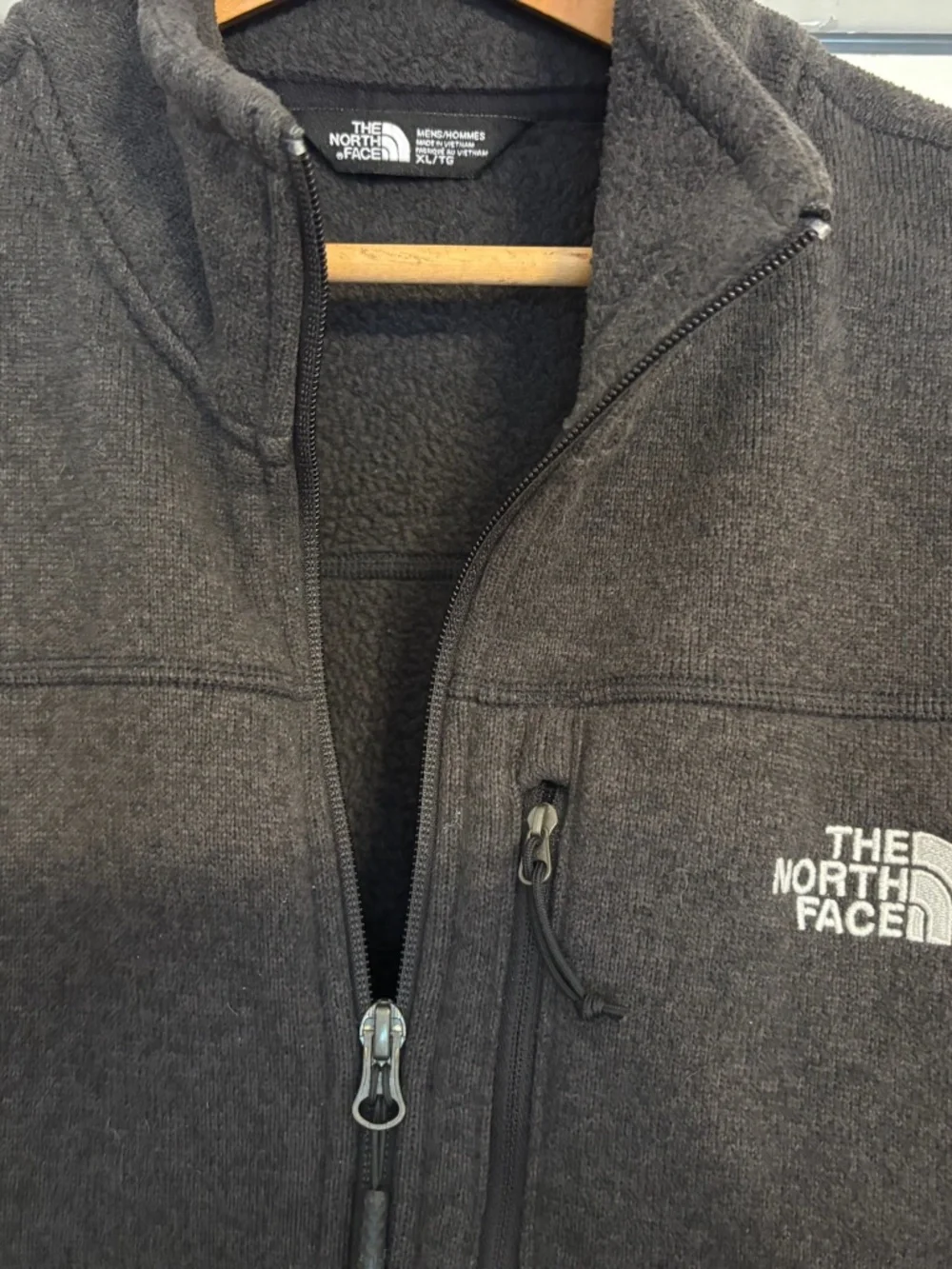The North Face Gordon Lyons Fleece Vest Mens XL Dark Gray Heather Full Zip